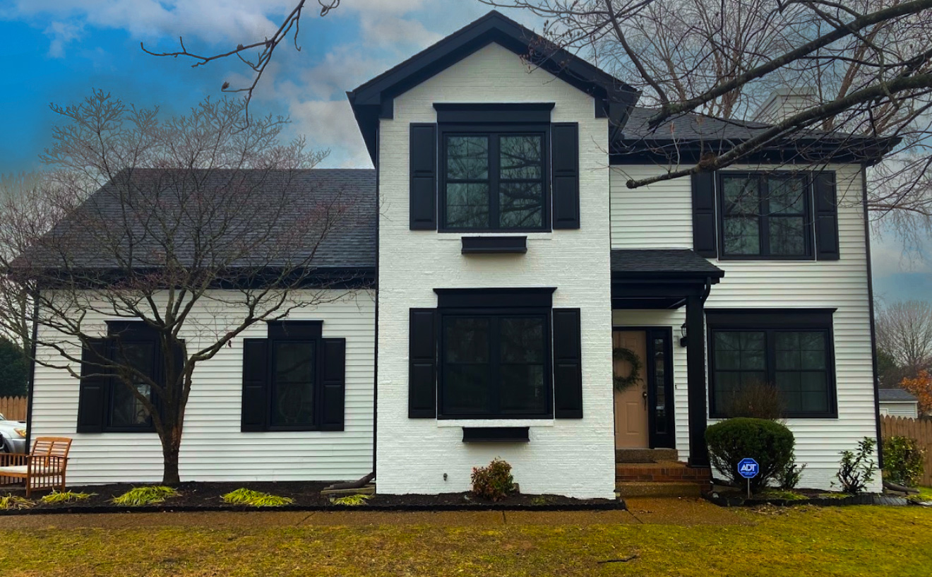 New Home with Black Composite Windows in Nashville.